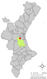 Localización de Monserrat en la Comunidad Valenciana