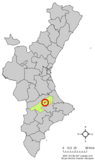 Localización de Montaverner respecto a la Comunidad Valenciana