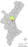 Localización de Ribarroja del Turia respecto a la Comunidad Valenciana