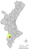 Localización de Sax en la Comunidad Valenciana