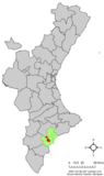Localización de San Vicente del Raspeig respecto a la Comunidad Valenciana