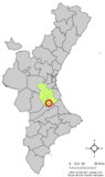 Localización de Señera en la Comunidad Valenciana