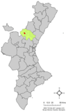 Localización de Torás respecto a la Comunidad Valenciana