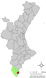 Localización de Torrevieja respecto de la Comunidad Valenciana