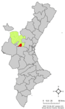Localización de Gestalgar respecto a la Comunidad Valenciana