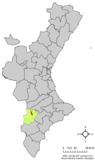 Localización de la Cañada respecto a la Comunidad Valenciana