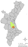 Localización de Puebla Larga en la Comunidad Valenciana