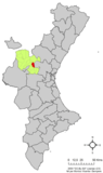 Localización de Villar del Arzobispo respecto al País Valenciano