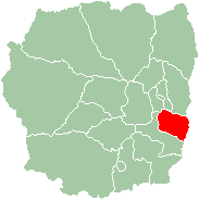 Mapa de la Provincia de Antananarivo mostrando la localización de Andramasina (rojo).