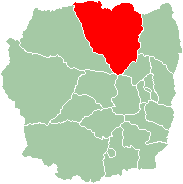 Mapa de la Provincia de Antananarivo mostrando la localización de Ankazobe (rojo).
