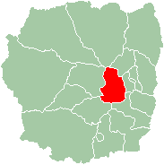 Mapa de la Provincia de Antananarivo mostrando la localización de Antanifotsy (rojo).