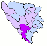 Localización del Cantón de Herzegovina-Neretva