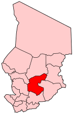 Map of Chad showing Guéra