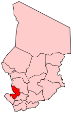 Map of Chad showing Mayo-Kebbi Est