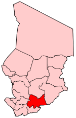 Map of Chad showing Moyen-Chari