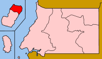 Mapa de Guinea Ecuatorial mostrando la provincia Bioko Norte.