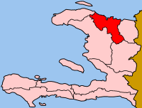 Map of Haiti showing Nord department.