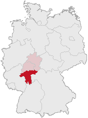 Lage des Regierungsbezirkes Darmstadt in Deutschland