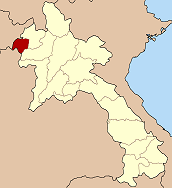Mapa de Laos y la provincia de Bokeo