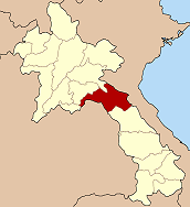Mapa de Laos y la provincia de Bolikhamxai
