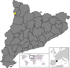 Localización de la localidad en el mapa de Cataluña.