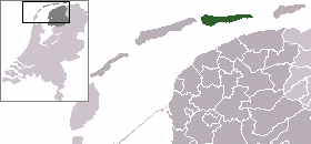 Situación de Ameland en los Países Bajos