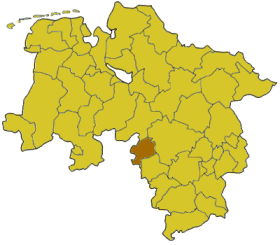 Ubicación del distrito de Schaumburg en Baja Sajonia