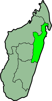 Mapa de la provincia de Toamasina en Madagascar