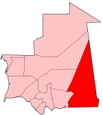 Mapa de Mauritania, destaca la provincia de Hodh el Charqui