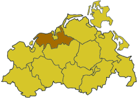 Lage des Landkreises Bad Doberan in Mecklenburg-Vorpommern
