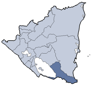 Location of Río San Juan department