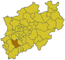 Lage des Rhein-Erft-Kreises in Nordrhein-Westfalen
