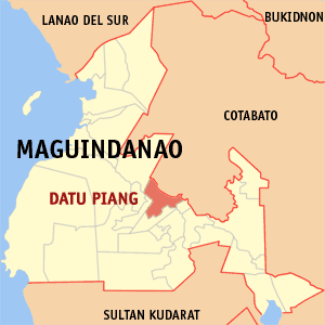 Mapa de Maguindanao que muestra la situación de Datu Piang