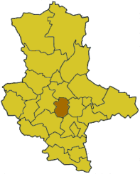 Lage des Landkreises Bernburg in Sachsen-Anhalt