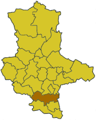 Lage des Landkreises Merseburg-Querfurt in Sachsen-Anhalt
