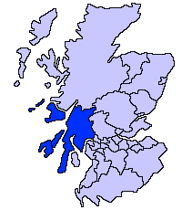 Localización de Argyll y Bute en Escocia