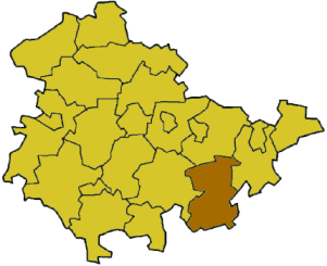 Lage des Saale-Orla-Kreises in Thüringen