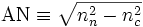 \mathrm{AN} \equiv \sqrt{n_n^2 - n_c^2}