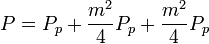 P = P_p + \frac{m^2}{4}P_p+ \frac{m^2}{4}P_p