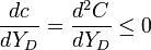 \frac{dc}{dY_D} = \frac{d^2C}{dY_D} \le 0 
