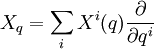 X_q=\sum_i X^i(q) \frac{\partial}{\partial q^i}